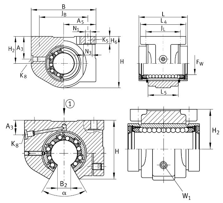 KGBAO12-PP-AS INA Linear Ball Bearing and Housing Unit 12mm