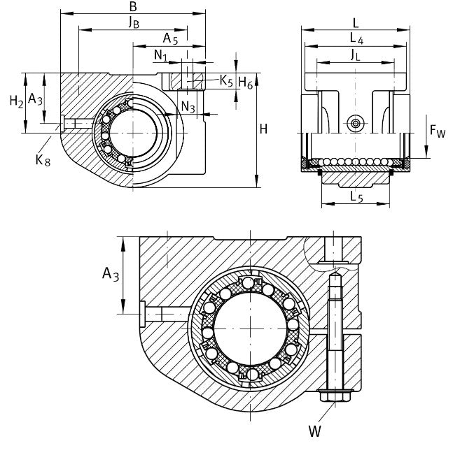 KGBAS12-PP-AS INA Linear Ball Bearing and Housing Unit 12mm