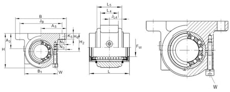 KGBS12-PP-AS INA Linear Ball Bearing and Housing Unit 12mm