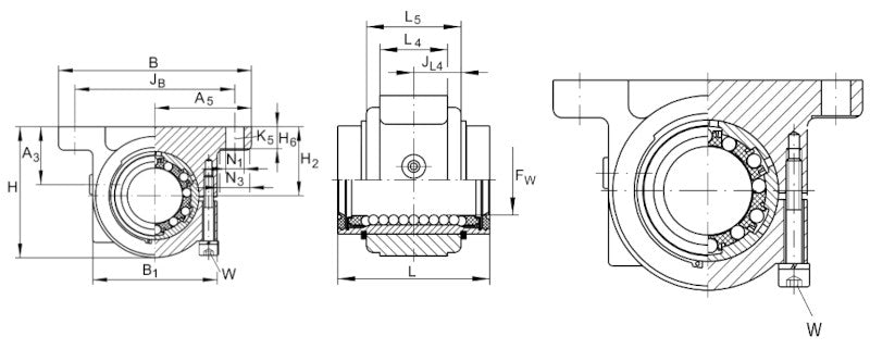 KGBS12-PP-AS INA Linear Ball Bearing and Housing Unit 12mm