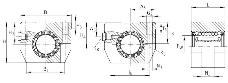 KGHK06-B-PP-AS INA Linear Ball Bearing and Housing Unit 6mm