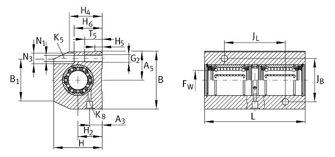 KTB40-B-PP-AS INA Linear Ball Bearing and Housing Unit 40x108x176mm