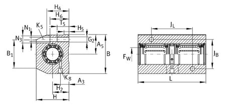 KTB40-B-PP-AS INA Linear Ball Bearing and Housing Unit 40x108x176mm