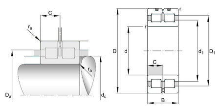 SL014832-C3 INA Cylindrical Double Row Roller Bearing 160mm x 200mm x 40mm