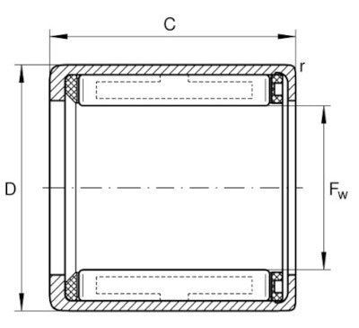 HF1816 INA Drawn Cup Roller Clutch Bearing 18x24x16mm