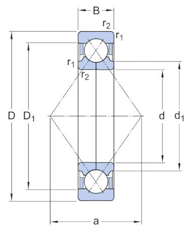 QJ206MA SKF Four Point Contact Ball Bearing 30x62x16mm