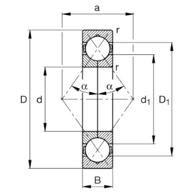 QJ205-MPA-FAG Four Point Contact Ball Bearing 25x52x15mm