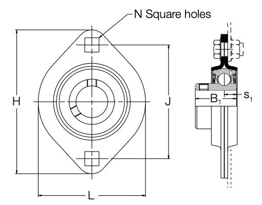 SLFL1.1/4 RHP 2 Bolt Pressed Steel Flange Bearing 1.1/4 inch Bore