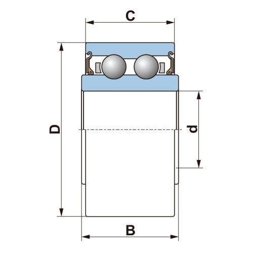 5203KYY2 Triple Sealed Double Row Agricultural Planer Bearing 16.25x40x43.8/28.93mm