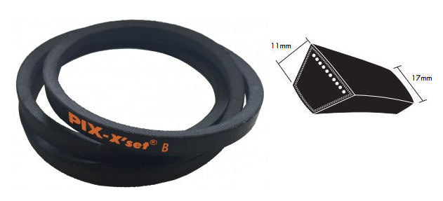 B100 PIX B Section V Belt, 17mm Top Width, 11mm Thickness, 2540mm Inside Length