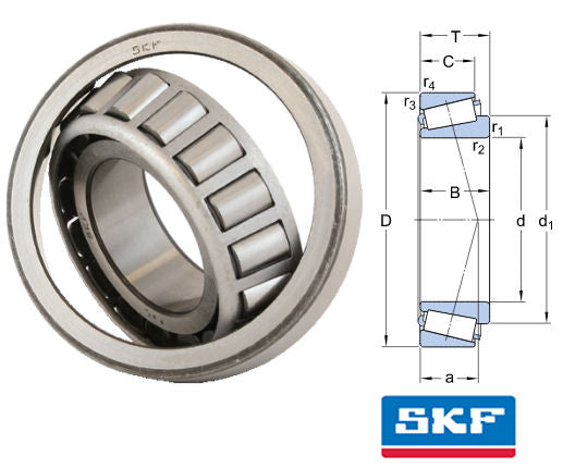 30203J2 SKF Tapered Roller Bearing 17x40x13.25mm