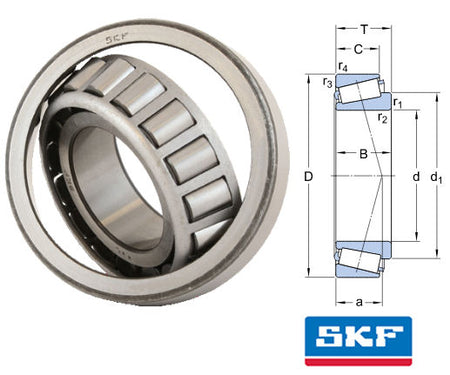 30205J2/Q SKF Tapered Roller Bearing 25x52x16.25mm