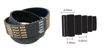 1000-8M-20 PIX HTD High Power Timing Belt, 1000mm Length, 20mm Wide, 8mm Pitch, 125 Teeth