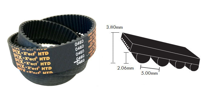 615-5M-15 PIX HTD High Power Timing Belt, 615mm Length, 15mm Wide, 5mm Pitch, 123 Teeth