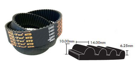 PIX HTD Timing belt 1120mm pitch length 40mm wide 14mm pitch 80 teeth, also knownn as HTD1120-14M-40