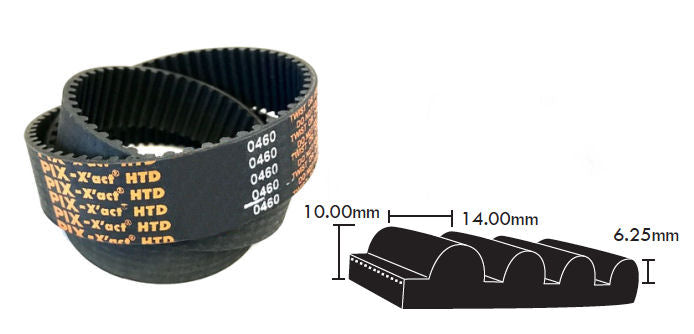 PIX HTD Timing belt 1120mm pitch length 40mm wide 14mm pitch 80 teeth, also known as HTD1120-14M-40