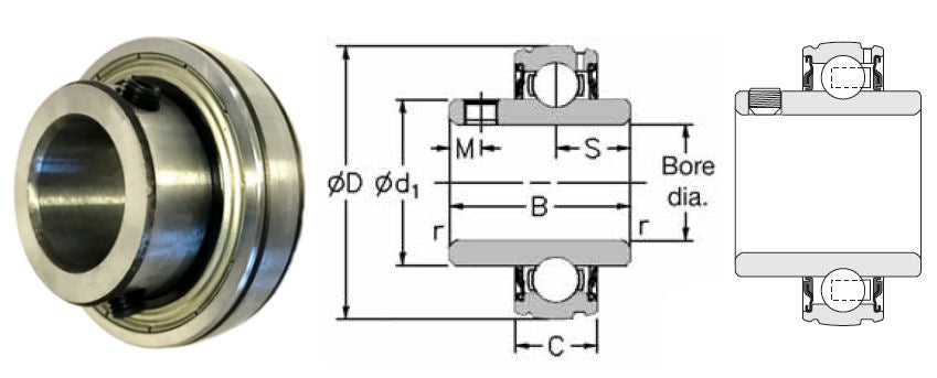 1030-1.3/16G RHP Spherical Outside Bearing Insert 1.3/16 inch Bore