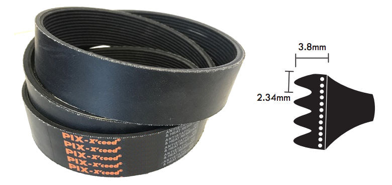 PJ1031/406PJ PIX J Section Multi Ribbed Poly V Belt 1031mm/40.6 inch Long 3-20 Ribs