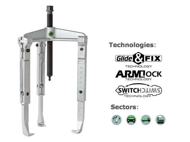 30-20-3 Kukko 3-Arm Universal Puller with Extended Jaws 200x300mm