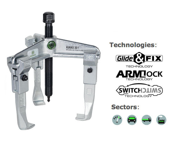 30-1 Kukko 3-Arm Universal Puller 90x100mm