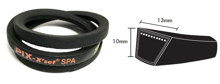 SPA1000 PIX SPA Section V Belt, 13mm Top Width, 10mm Thickness, Inside Length 955mm