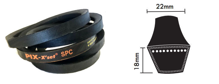 SPC2000 PIX SPC Section V Belt, 22mm Top Width, 18mm Thickness, Inside Length 1917mm