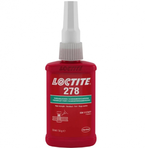 Loctite 278 Green, High Strength, High Temp, Medium Viscosity Methacrylate-Based Threadlocking Adhesive 50ml
