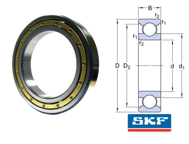 6213M SKF Deep Groove Ball Bearing with Brass Cage 65x120x23mm