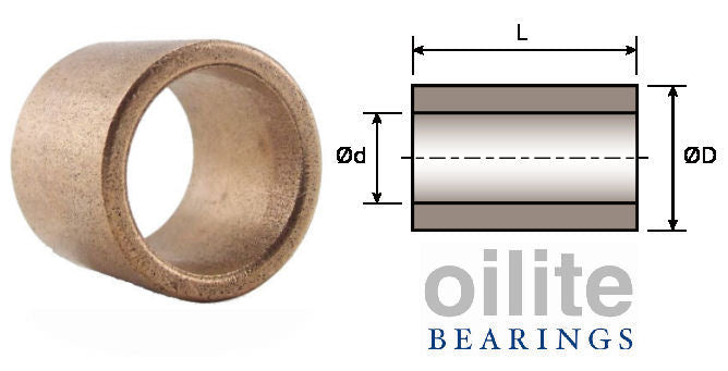 AI0507-06 Plain Oilite Bearing 5/16x7/16x3/8 inch