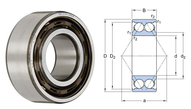 3200ATN9 SKF Double Row Angular Contact Ball Bearing 10x30x14mm