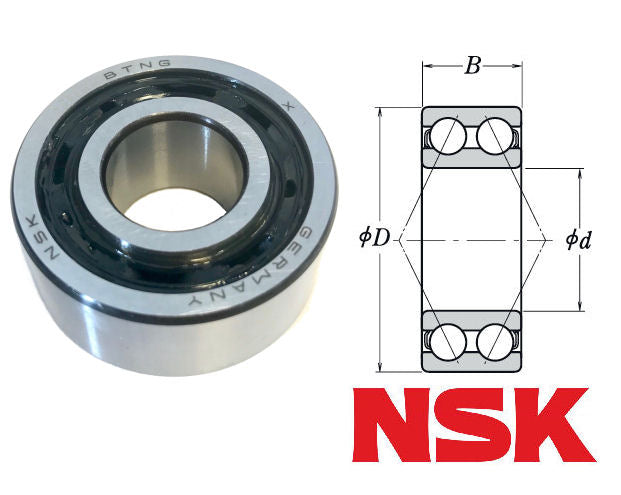 3200BTN NSK Double Row Angular Contact Ball Bearing 10x30x14mm