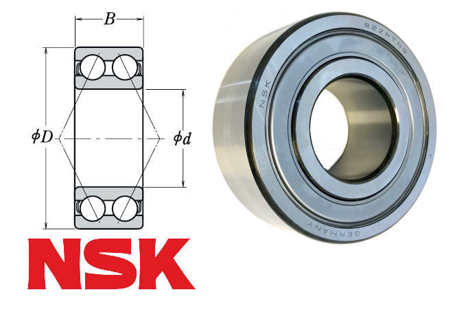 3200B-2ZTN NSK Double Row Angular Contact Ball Bearing 10x30x14mm