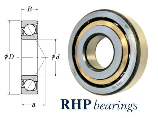 LJT1.1/2M RHP Single Row Angular Contact Ball Bearing 1.1/2 Inch Bore