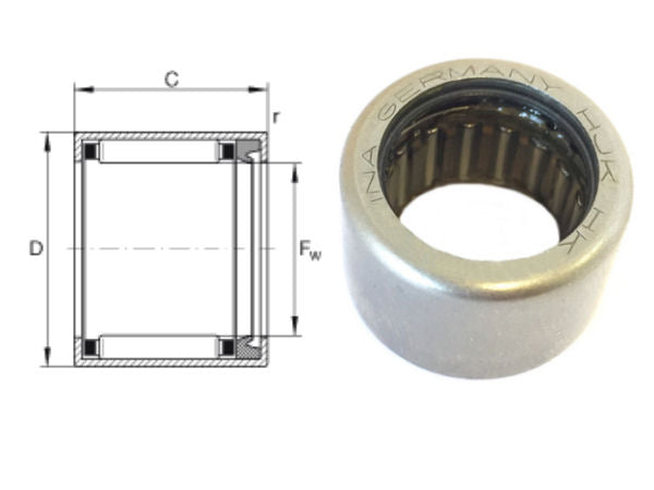 HK1518-RS INA Sealed Drawn Cup Needle Roller Bearing 15x21x18mm