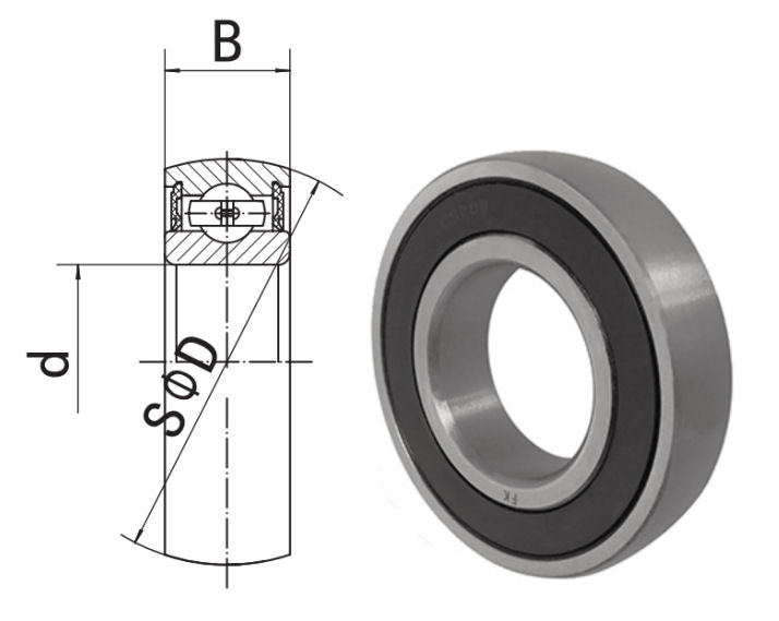 CS202 Budget Brand Sphered Outer Bearing 15mm Bore