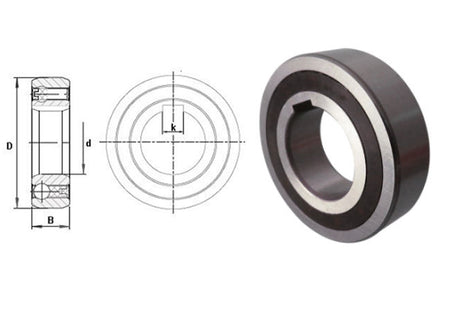 CSK25P Budget Brand Sprag Clutch Bearing with Internal Keyway 25x52x15mm