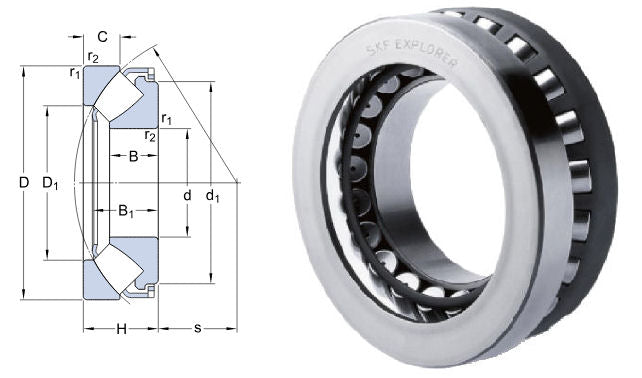 29414E SKF Spherical Roller Thrust Bearing 70x150x48mm