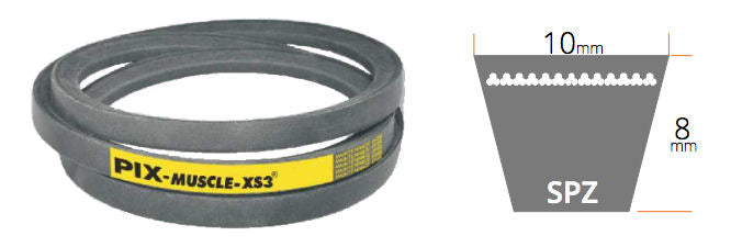 SPZ737 PIX SPZ Section Muscle XS3 V Belt