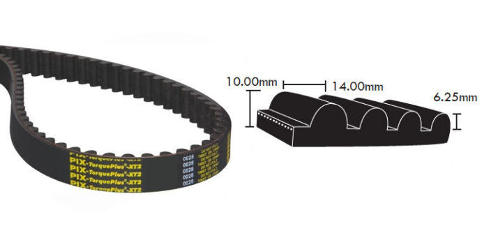 PIX TorquePlus XT2 High Power Timing belt 1190mm pitch length 115mm wide 14mm pitch 85 teeth