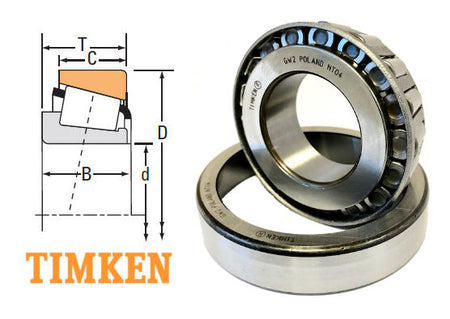 30322 Timken Tapered Roller Bearing 110x240x54.5mm - Diagram