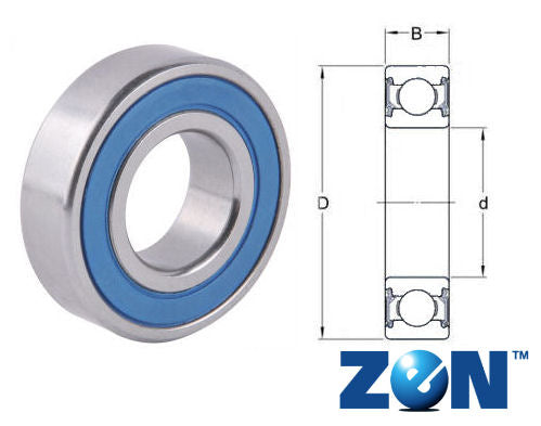 W625-2RS ZEN Sealed Stainless Steel Deep Groove Ball Bearing 5x16x5mm