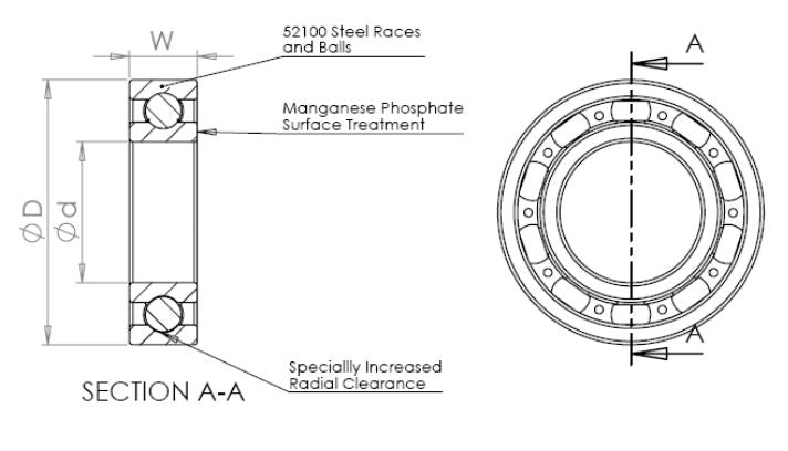 6000HT270 Unasis 270C High Temp Deep Groove Ball Bearing 10x26x8mm