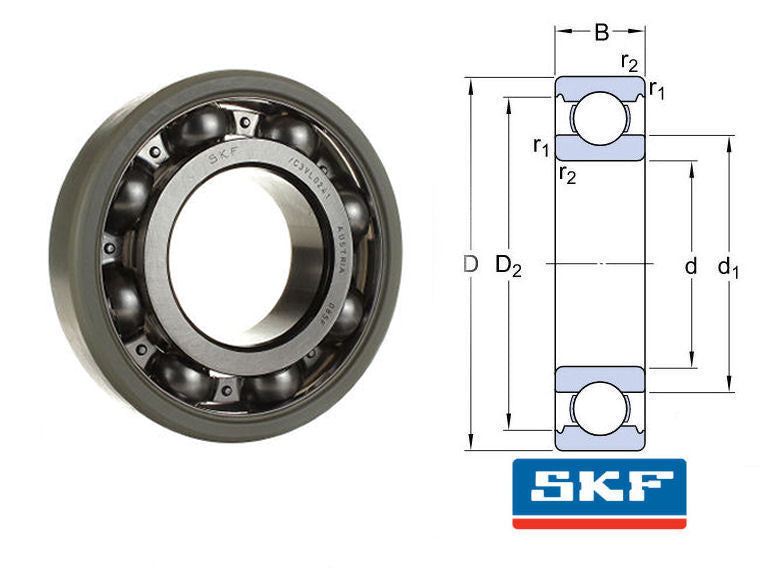 6224/C3VL0241 SKF INSOCOAT Deep Groove Ball Bearing 120x215x40mm