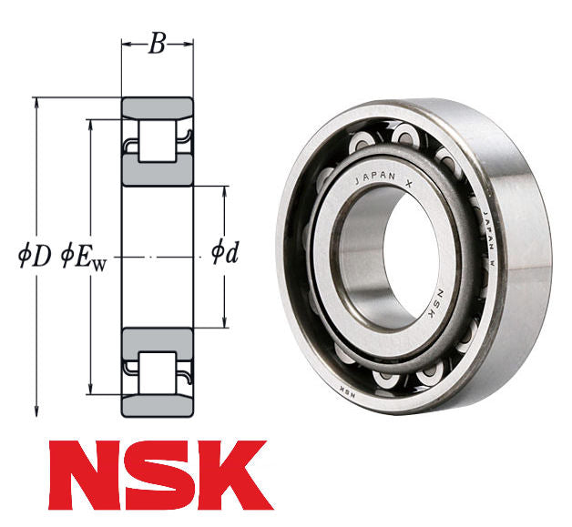 N306W NSK Single Row Cylindrical Roller Bearing 30x72x19mm