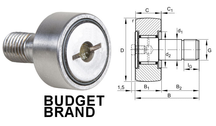 KR32 Budget Brand Cam Follower 32x14x12mm M12 Thread