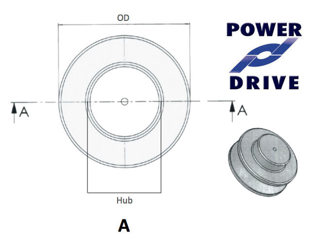 SPB70-1 70mm Pitch Diameter 1 Groove Blank Bored Aluminium Pulley