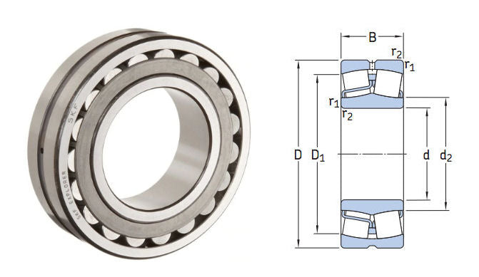 22308EK SKF Spherical Roller Bearing with Tapered Bore 40x90x33mm