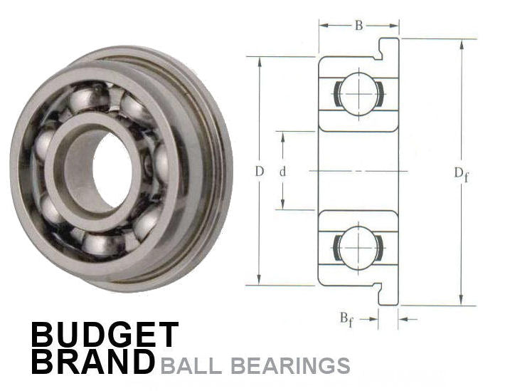 F681X Budget Brand Flanged Open Deep Groove Ball Bearing 1.5x4x1.2mm