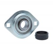 SAPFL204 BKL Brand 2 Bolt Pressed Steel Flange Bearing Unit 20mm Bore with Eccentric Collar Lock