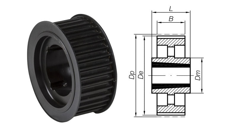 90-5M-15 Timing Pulley with Taper Bore 90 Teeth 5mm Pitch 15mm Wide